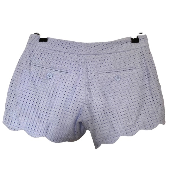 CLUB MONACO BABY BLUE AMBER EYELET EMBROIDERED DOTS SCALOPPED SHORTS - 00 - Picture 3 of 9